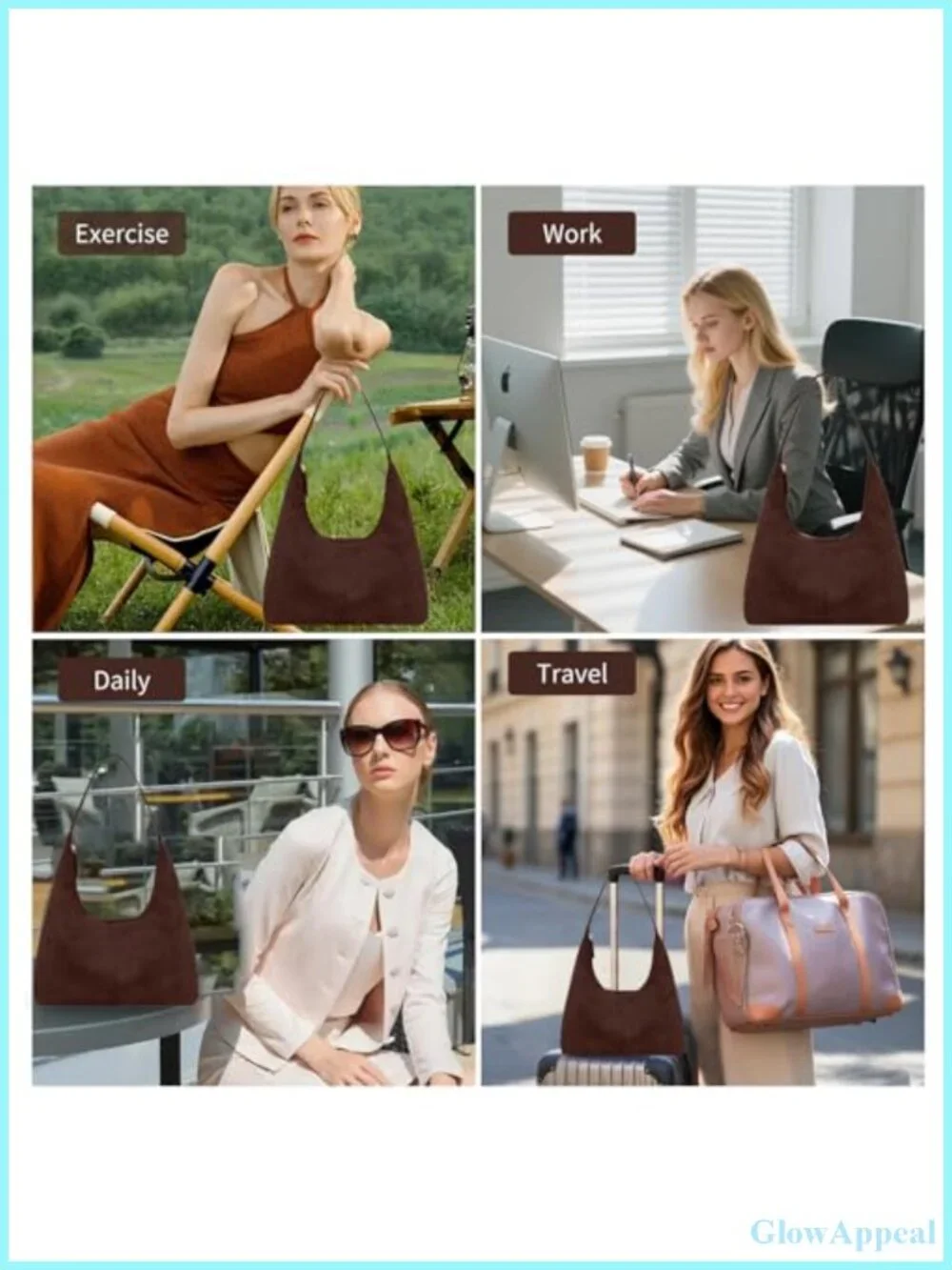 Faux Leather Tote Bag Women Shoulder Hobo Travel Handbag Work Purse